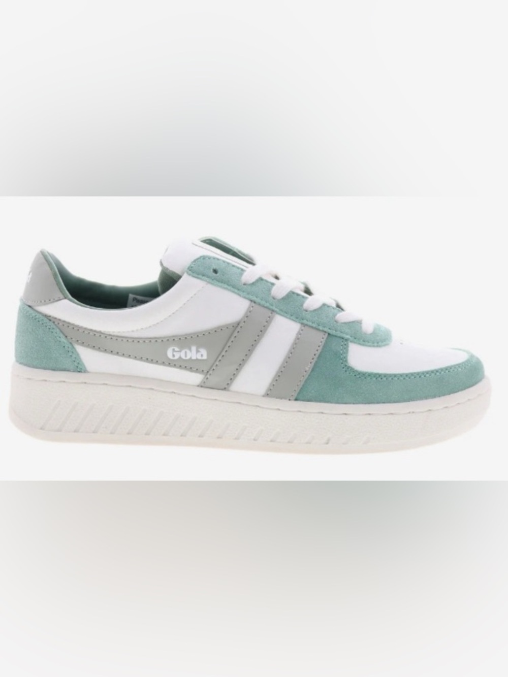 Gola White and Mint Green/Gray Grandslam Pure Sneakers - Size 6